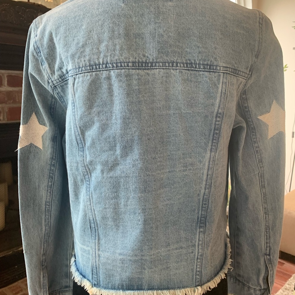 NWT Cupcakes and Cashmere Star Denim Jacket Women’s Size Large - Picture 4 of 16